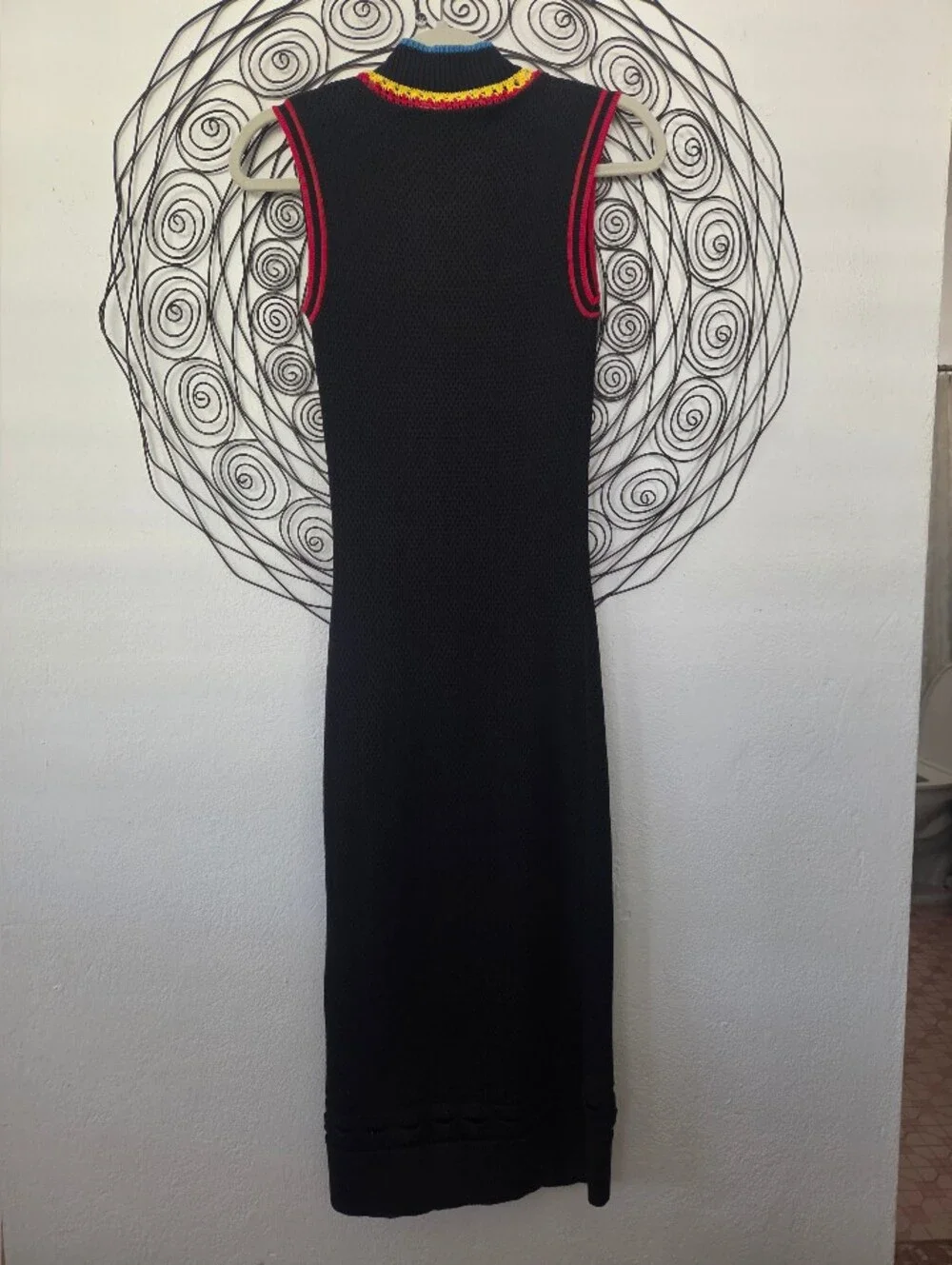PSWL Proenza Schouler Black Knit Crochet Trim Midi Maxi Dress Small